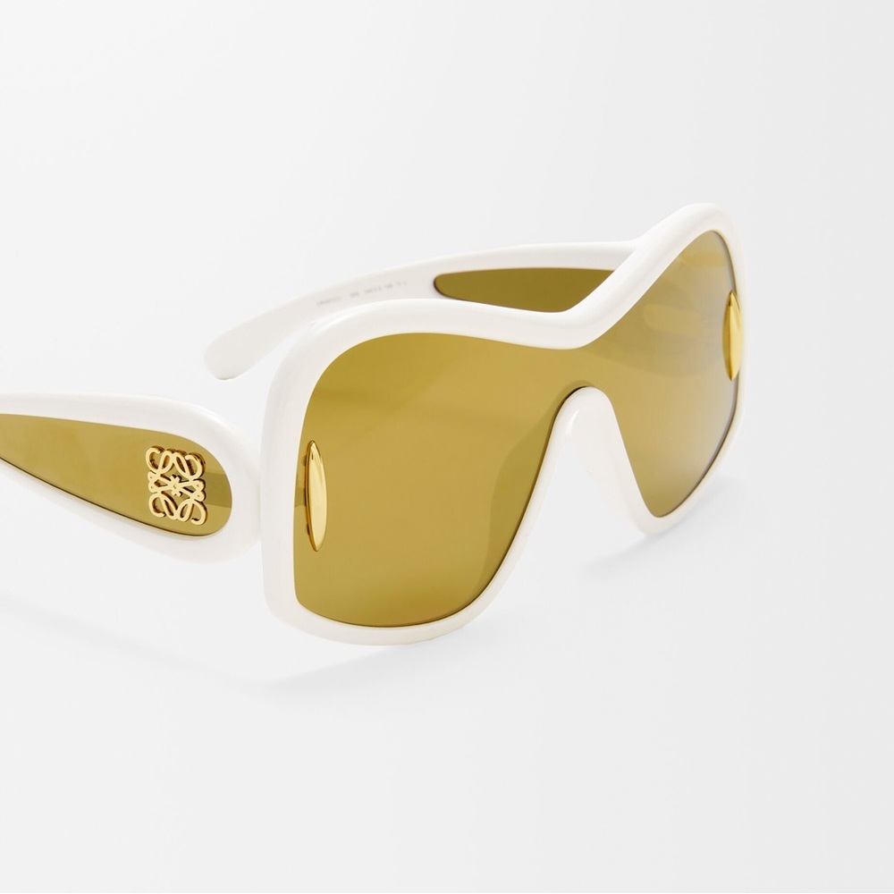 Loewe White Square Mask Sunglasses in acetate and nylon